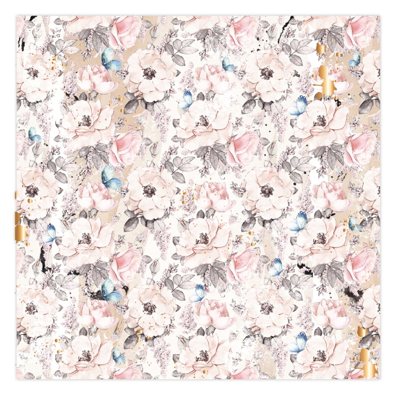 Indigo Collection Vellum Sheet - 1 sheet 12x12 in, w foil details